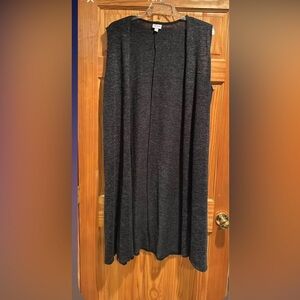 LuLaRoe Joy Duster Vest Women's Dark Gray Knit